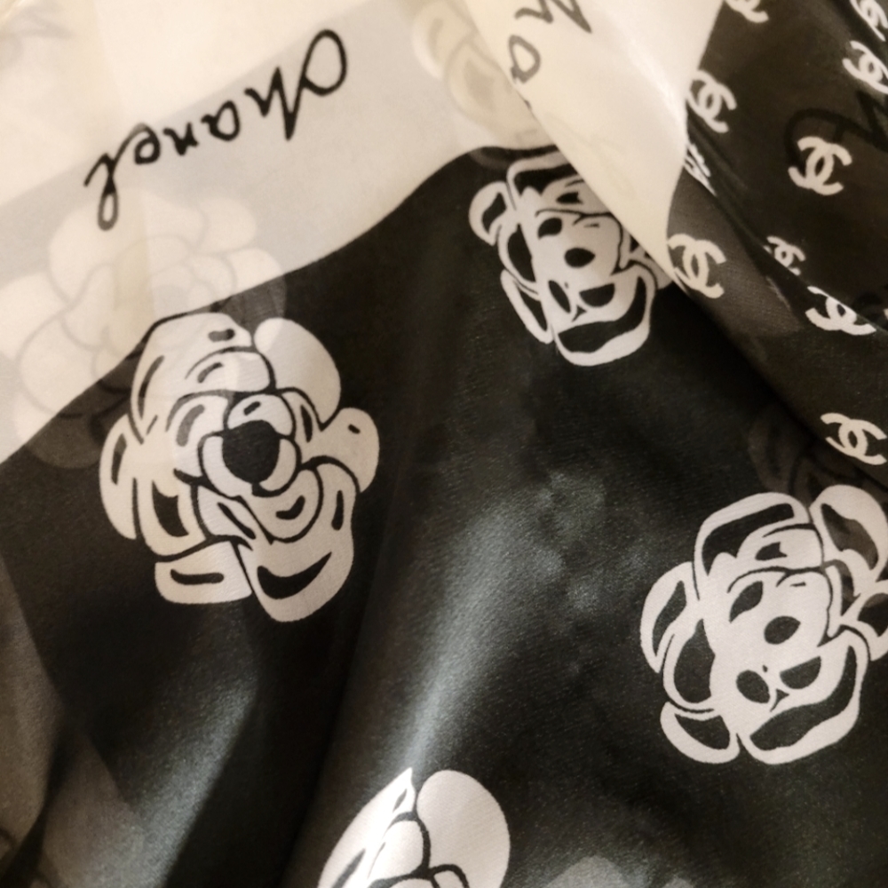 CHANEL SILK SCARF 3 BY 6